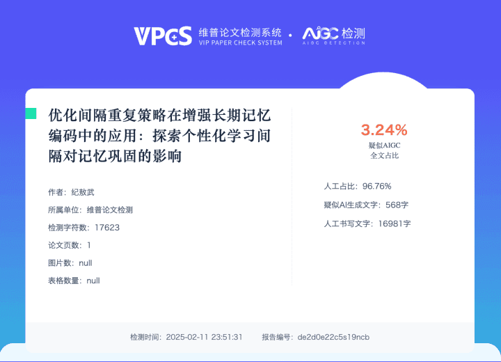 优化后维普 VPCS检测报告